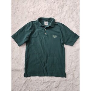 Vintage 90s Screen Stars Ireland Embroidered Polo Heavy Cotton Green Size S